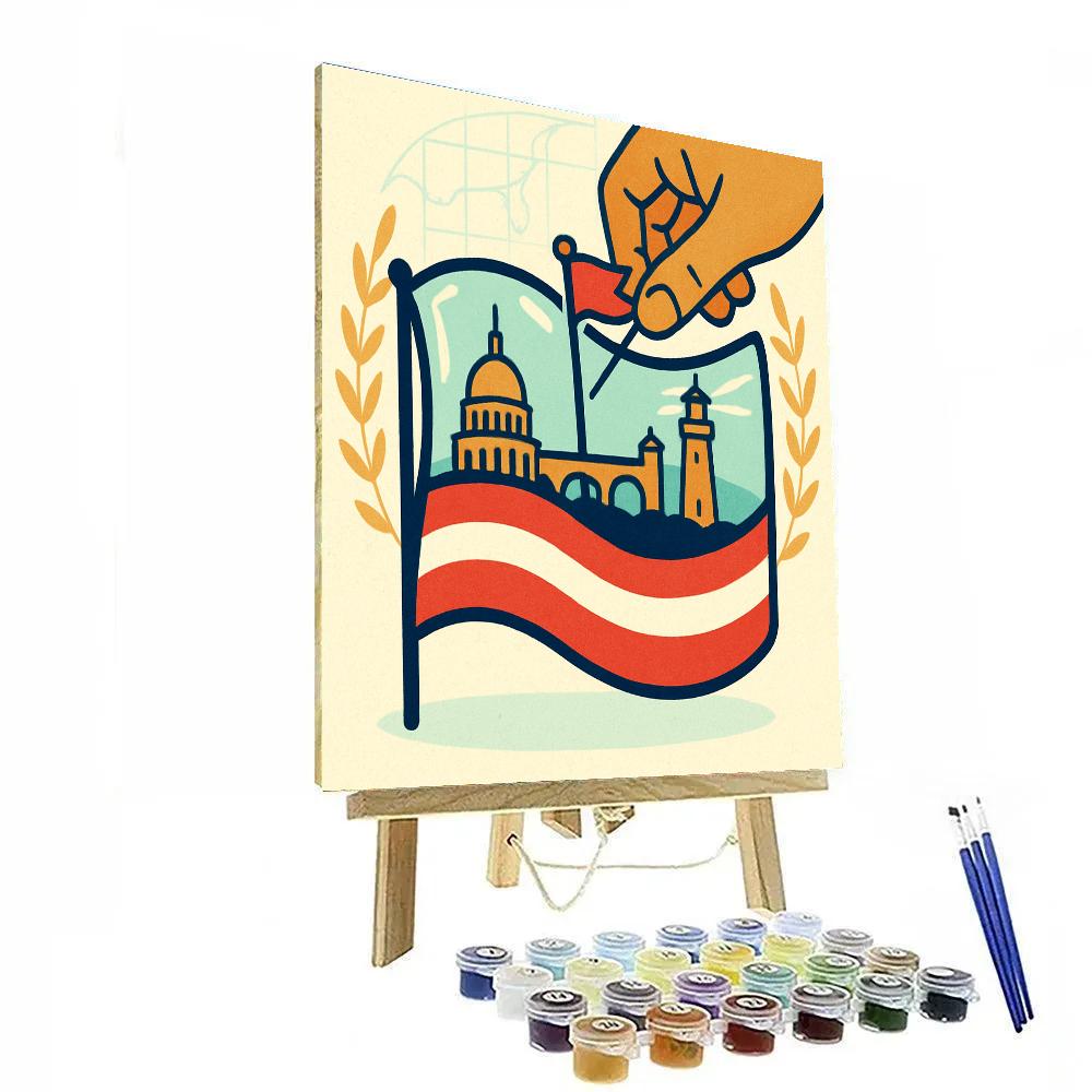 National Flag Terrarium Of Landmarks Painting by numbers kit