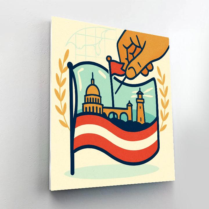 National Flag Terrarium Of Landmarks Painting by numbers kit