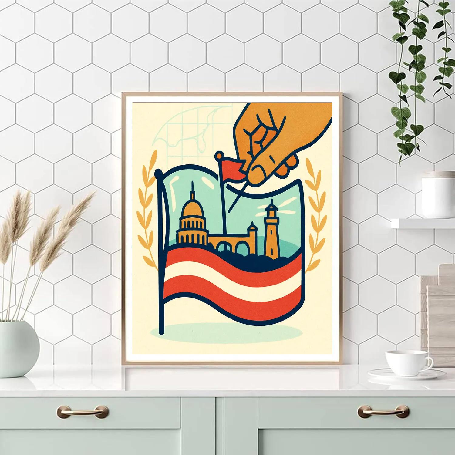 National Flag Terrarium Of Landmarks Painting by numbers kit