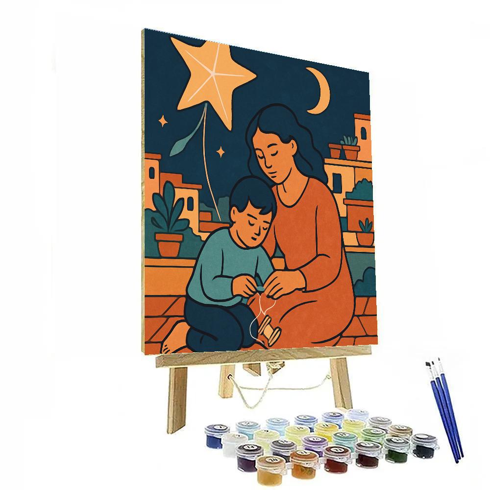 Kite String Mother Lullaby Scene paint by numbers
