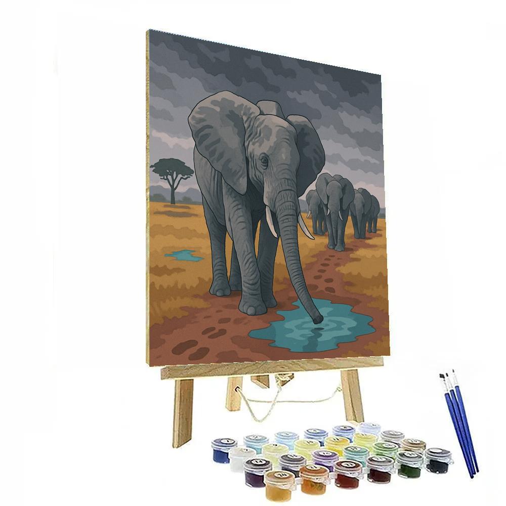 Monsoon Map Elephant Trail Paint by numbers art