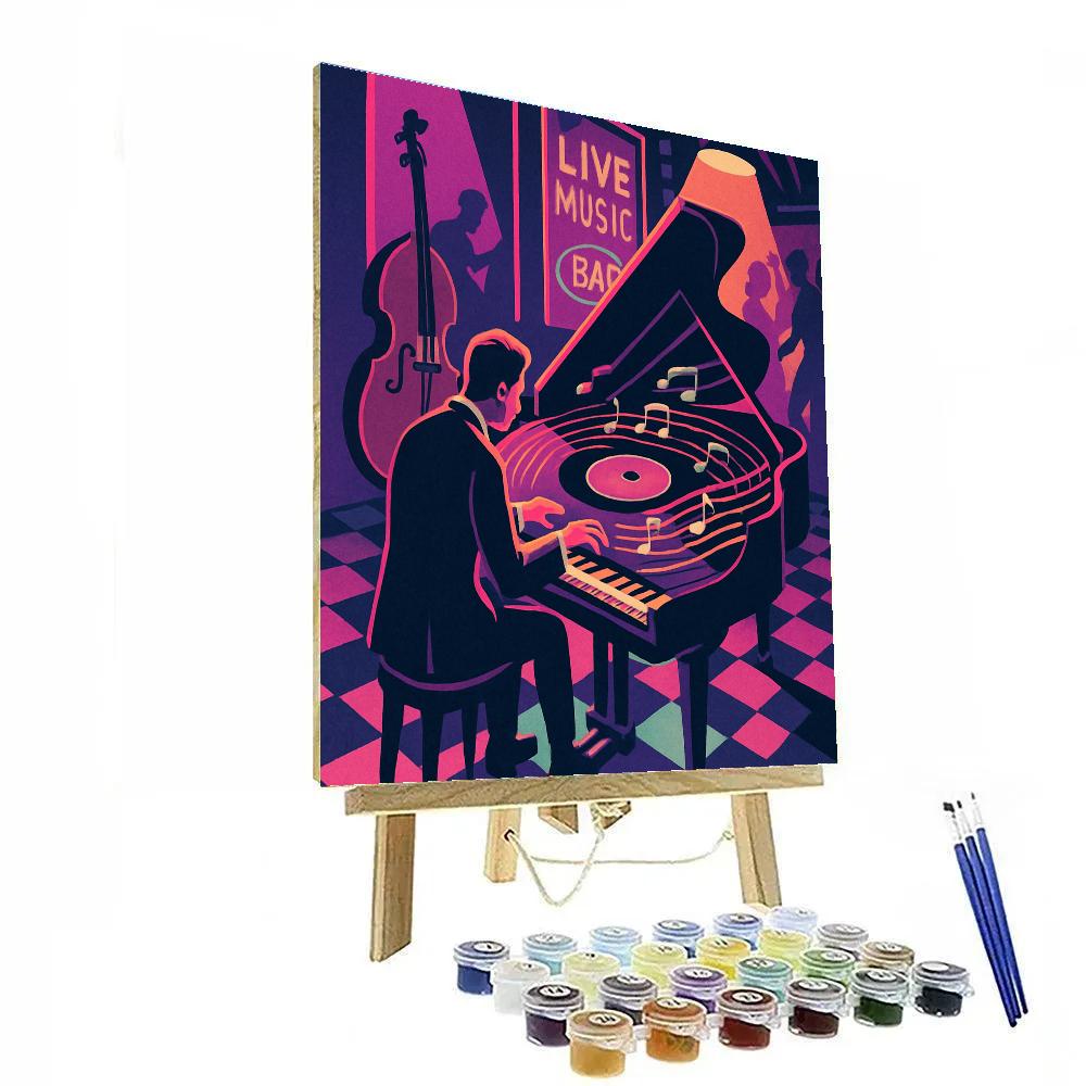 Neon Vinyl Dreams With Jazz Number painting