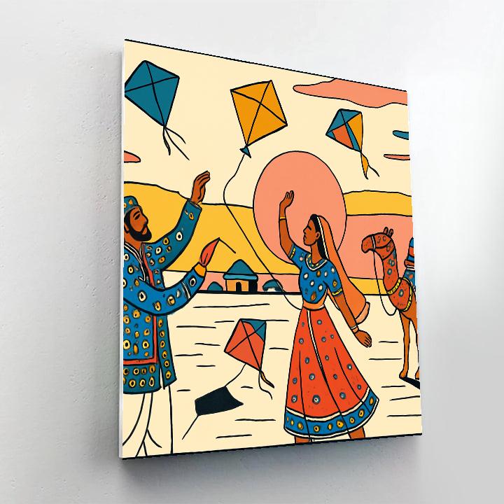Rann Kite Carnival India paint by numbers