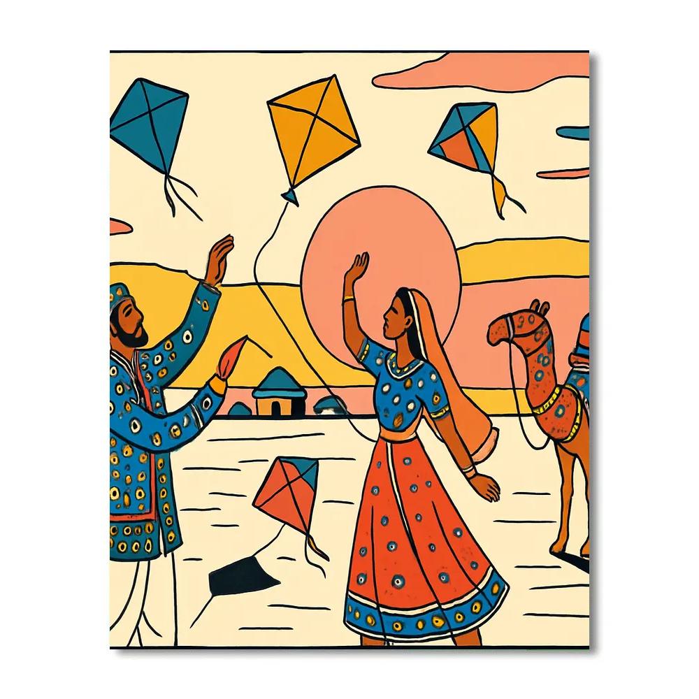 Rann Kite Carnival India paint by numbers