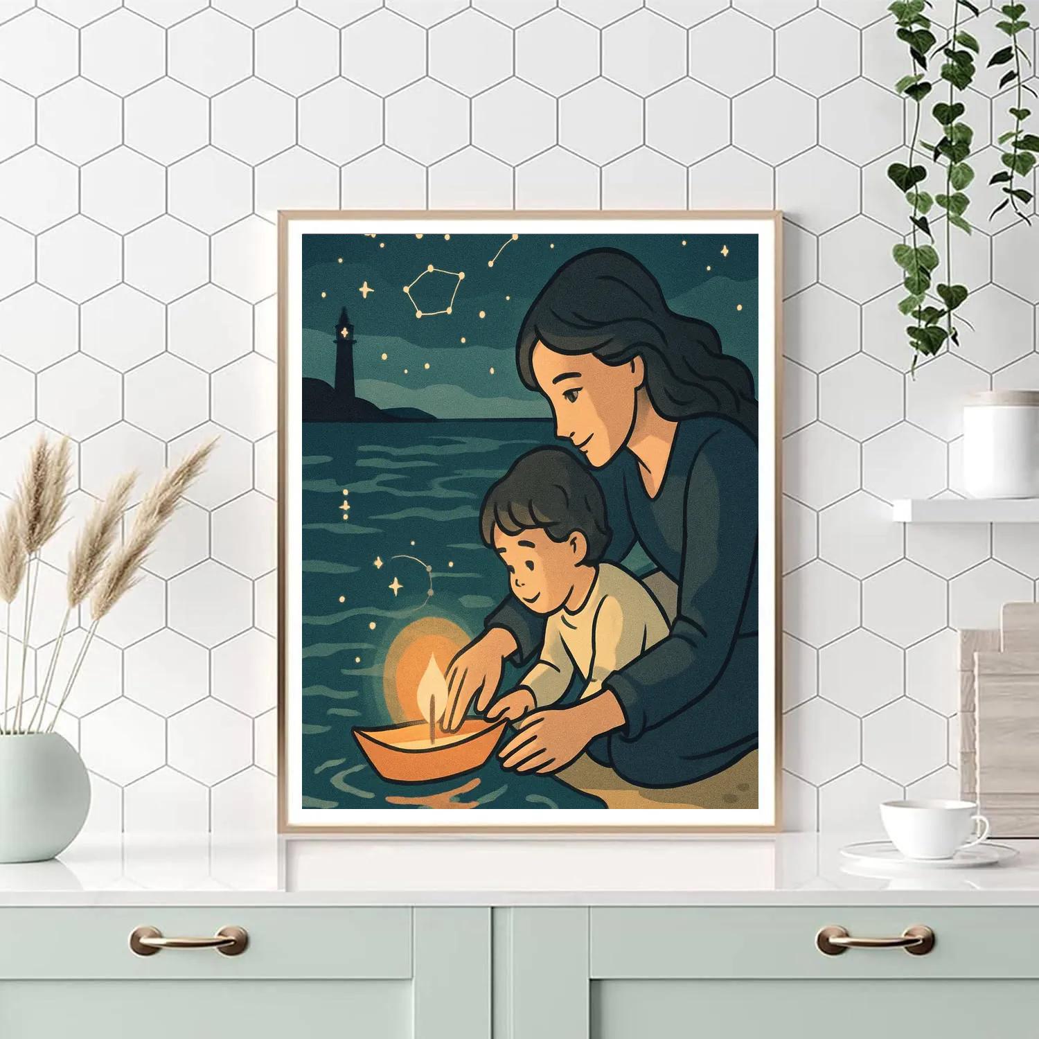 Mother Crafted Lantern Harbor Painting by numbers kit