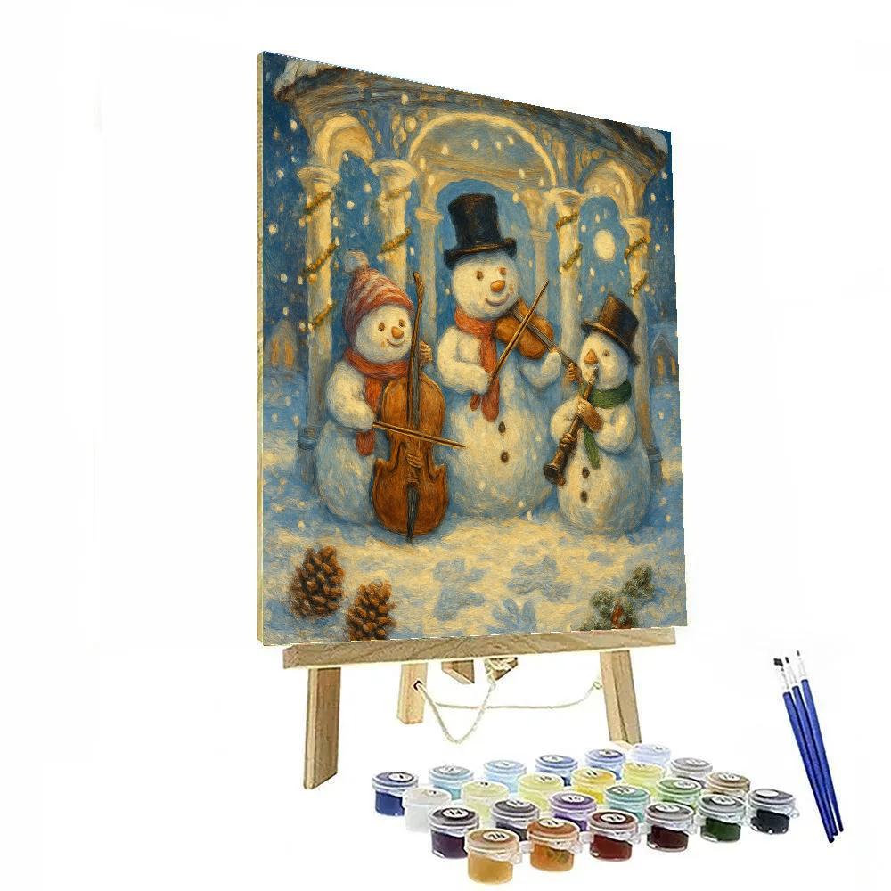 Snowman Orchestra In The Park Number painting