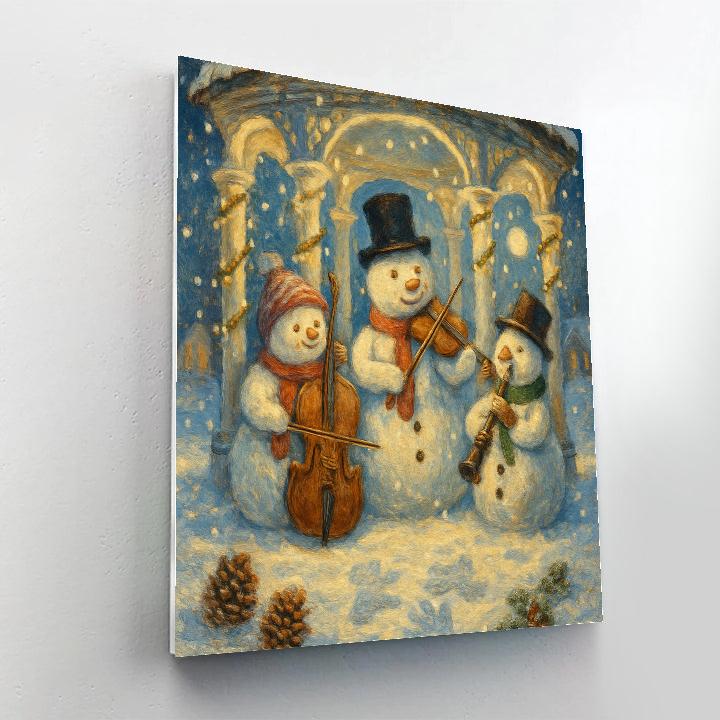 Snowman Orchestra In The Park Number painting