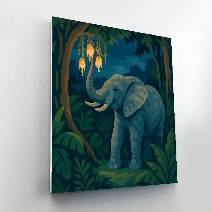 Lanternlit Canopy With Elephant Calm Painting by numbers kit