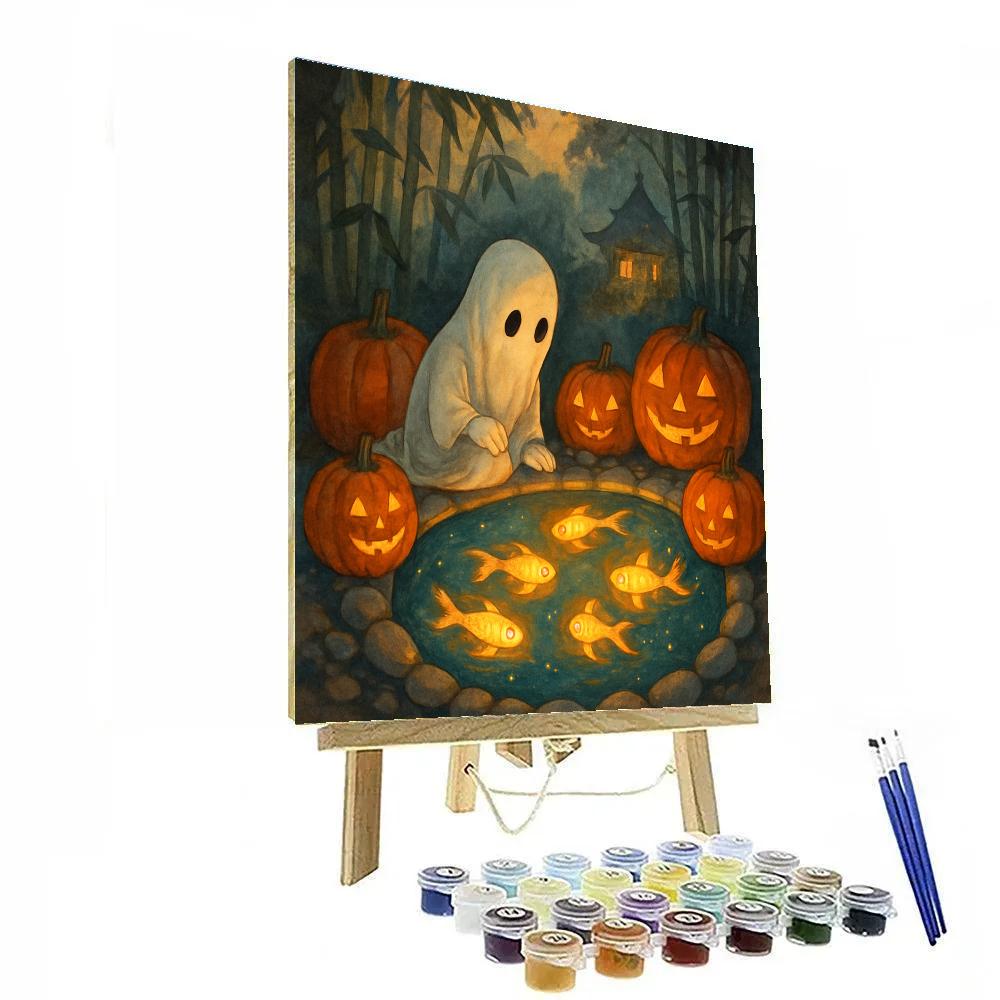 Lantern Koi In The Midnight Pumpkin Pond DIY paint by numbers