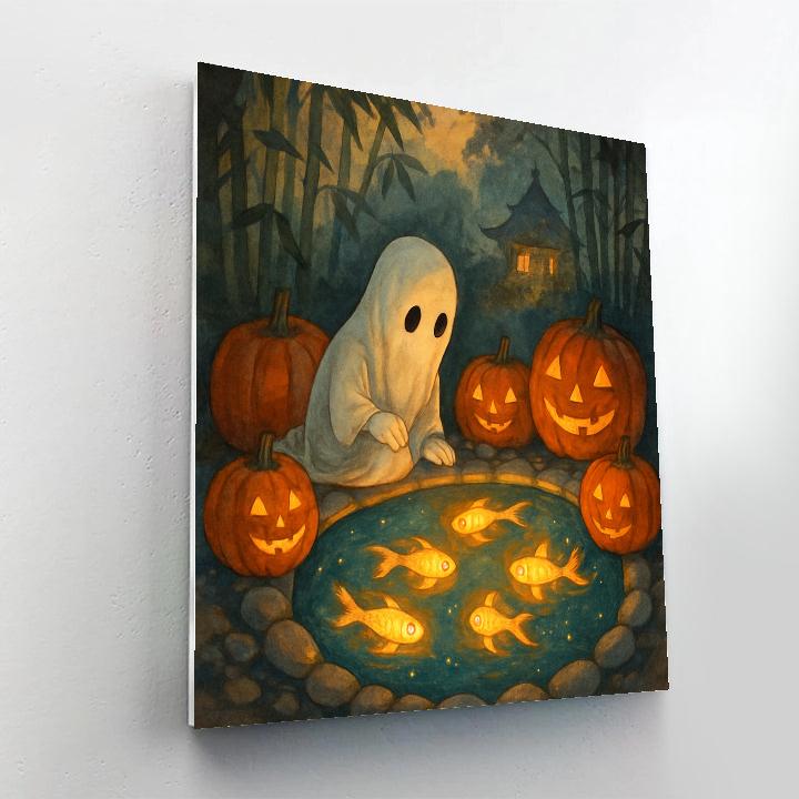 Lantern Koi In The Midnight Pumpkin Pond DIY paint by numbers