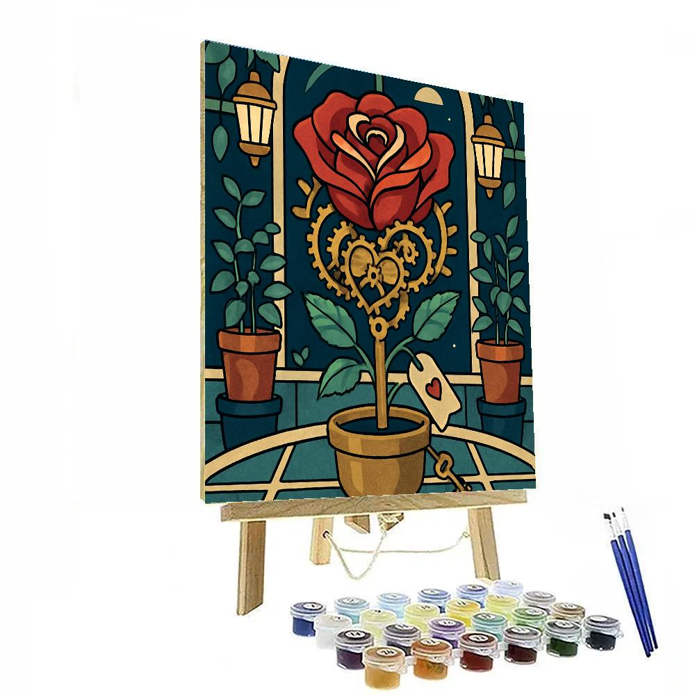Valentines Day Clockwork Rose Conservatory paint by numbers