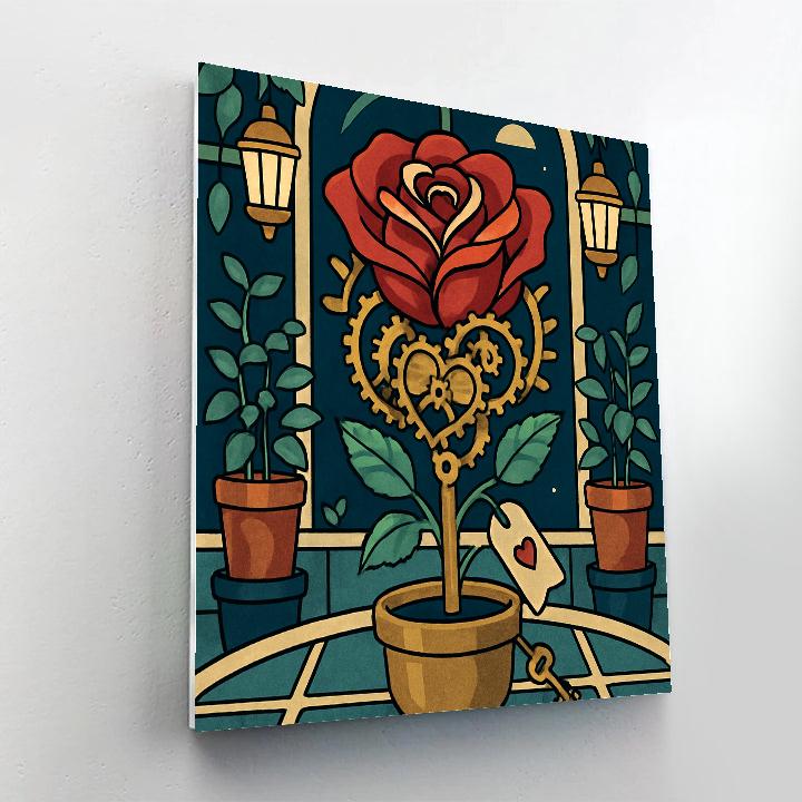 Valentines Day Clockwork Rose Conservatory paint by numbers