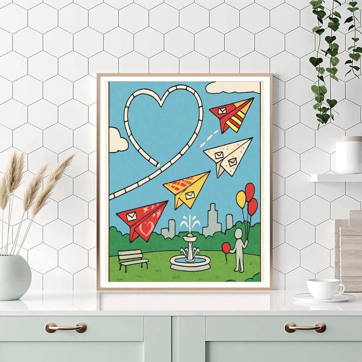 Paper Airplanes Valentines Day Parade Paint by numbers kits
