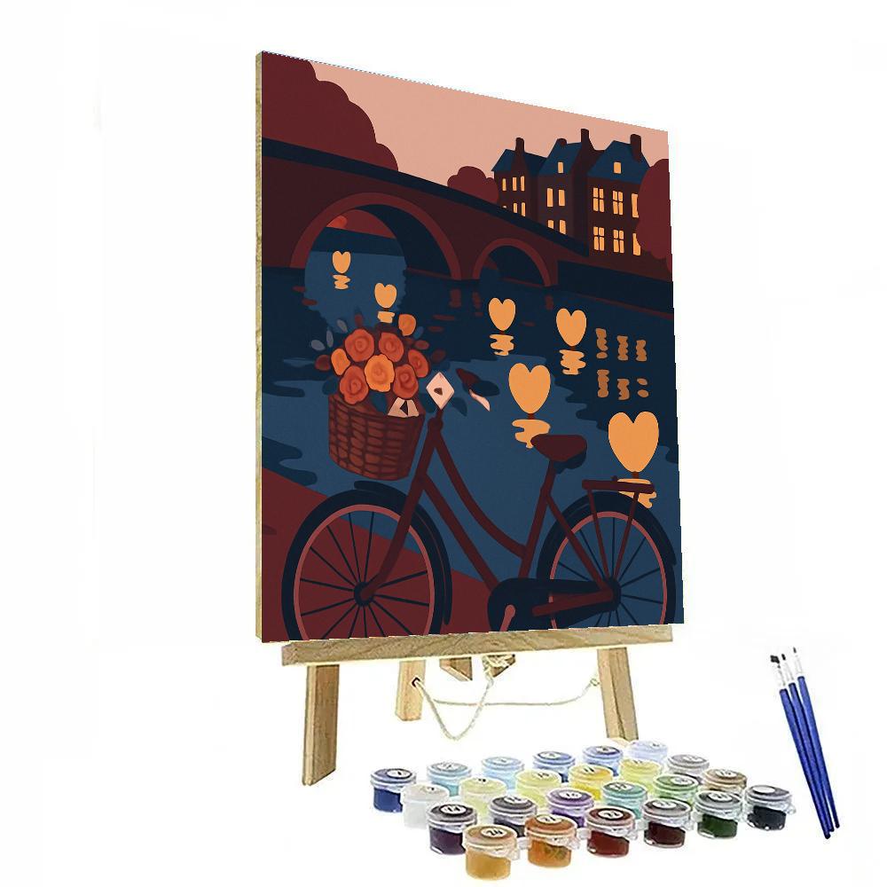 Valentines Day Lanterns Over Quiet Canal Number painting