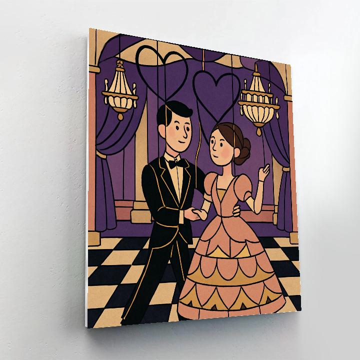 Marionette Valentines Day Ballroom Waltz Painting by numbers kit