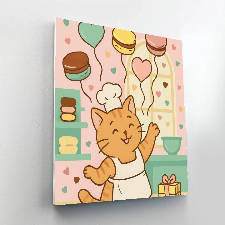 Valentines Day Bakery Of Floating Macarons Painting by numbers kit