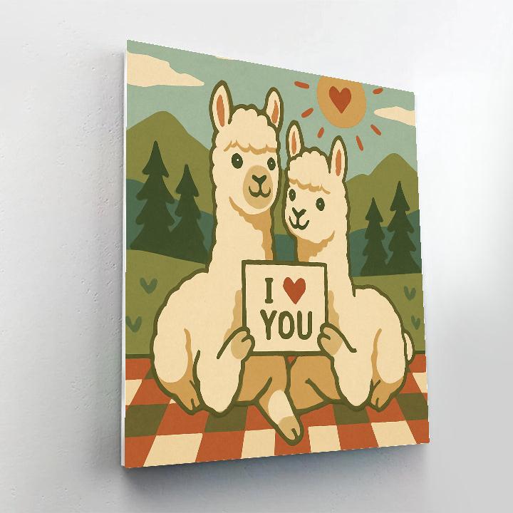 Valentines Day Mountain Postcard Picnic Numbered painting kits