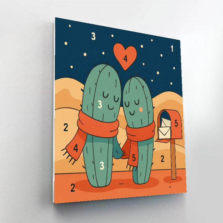 Valentines Day Desert Cactus Love Notes Number painting