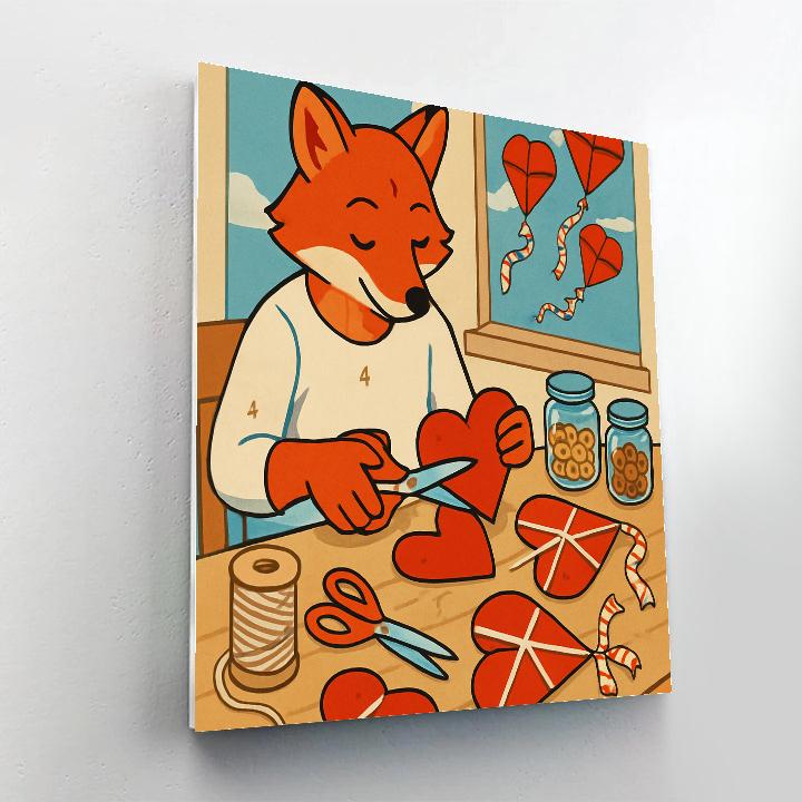 Valentines Day Workshop Of Heart Kites Paint by numbers art