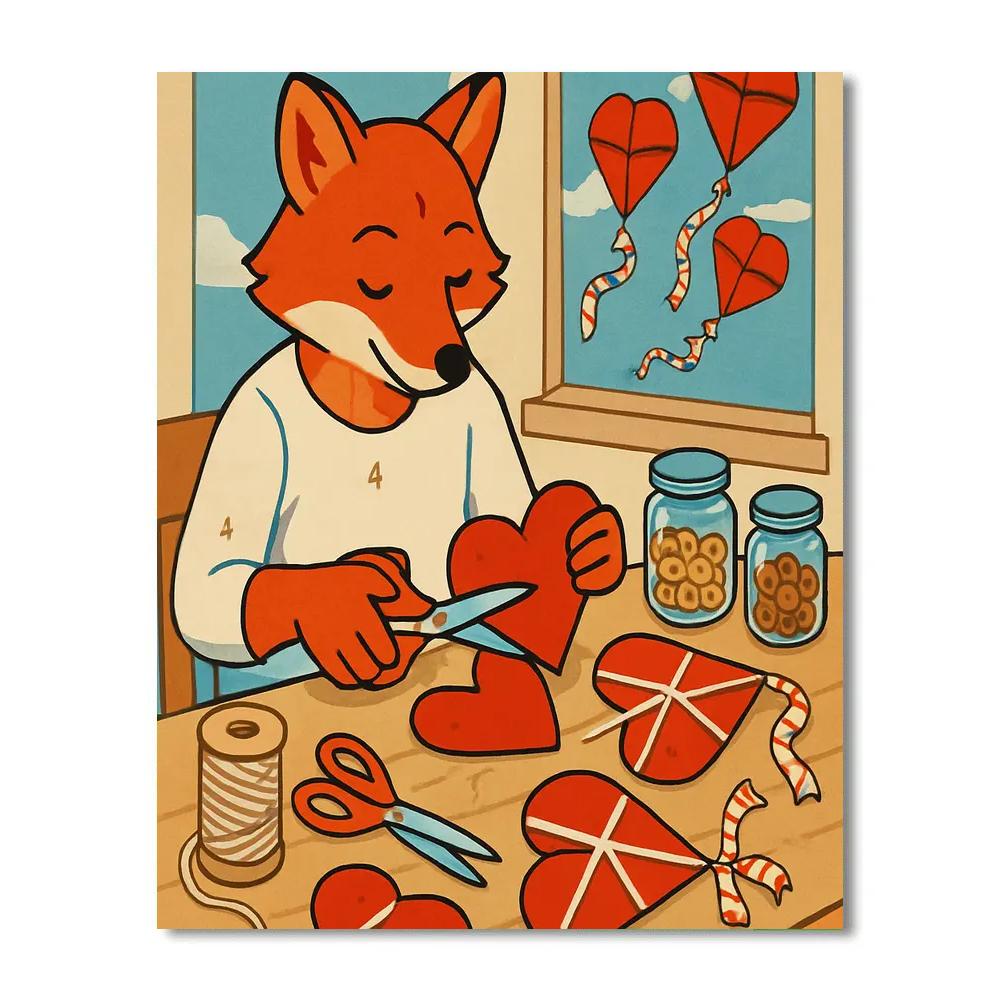 Valentines Day Workshop Of Heart Kites Paint by numbers art