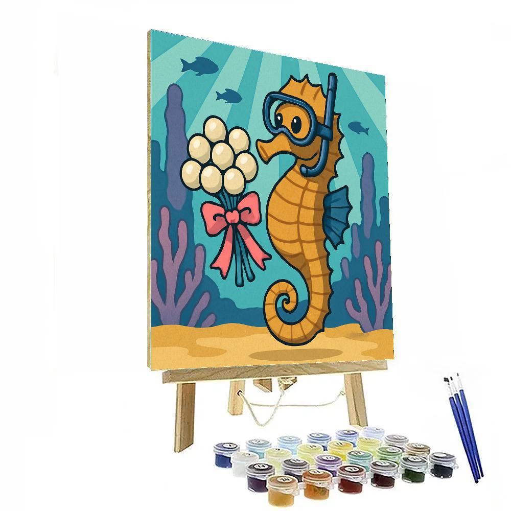 Valentines Day Underwater Bubble Bouquet Painting by numbers kit