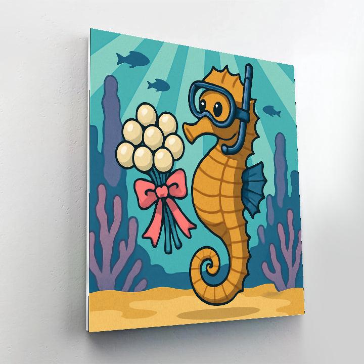 Valentines Day Underwater Bubble Bouquet Painting by numbers kit