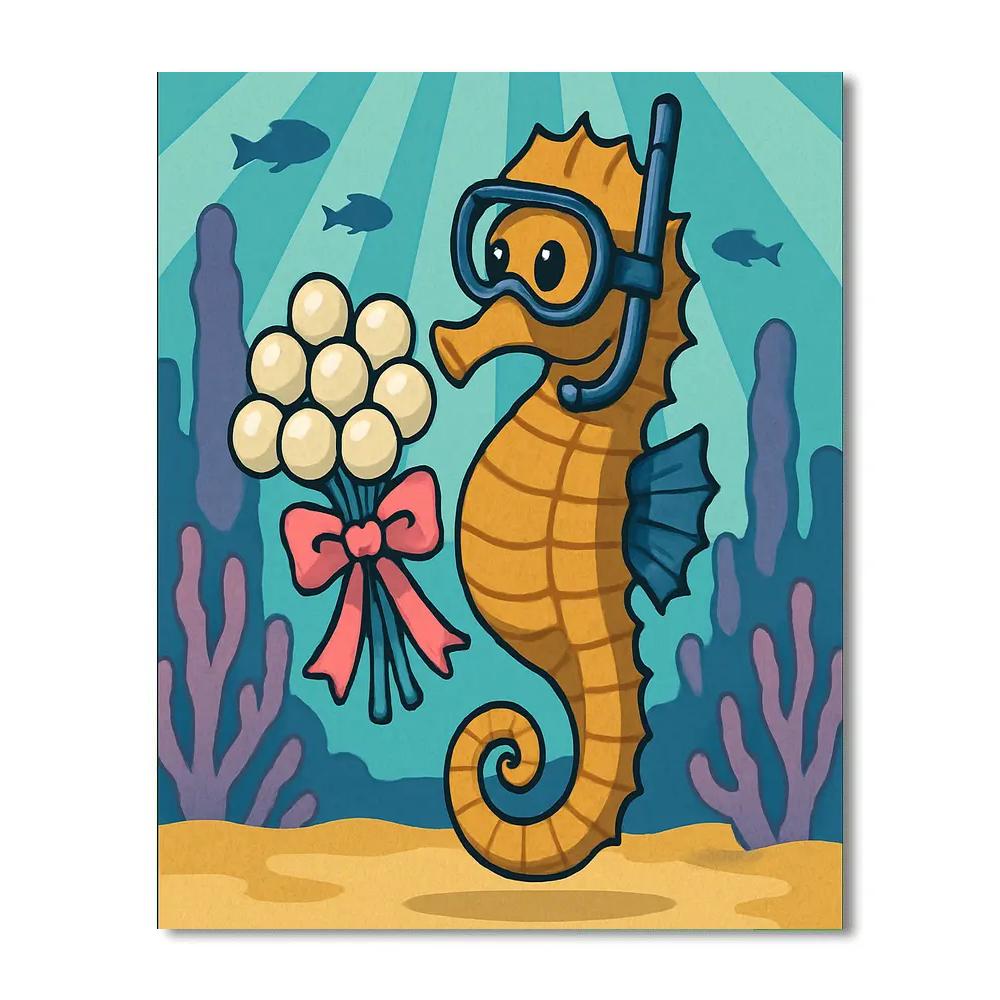 Valentines Day Underwater Bubble Bouquet Painting by numbers kit