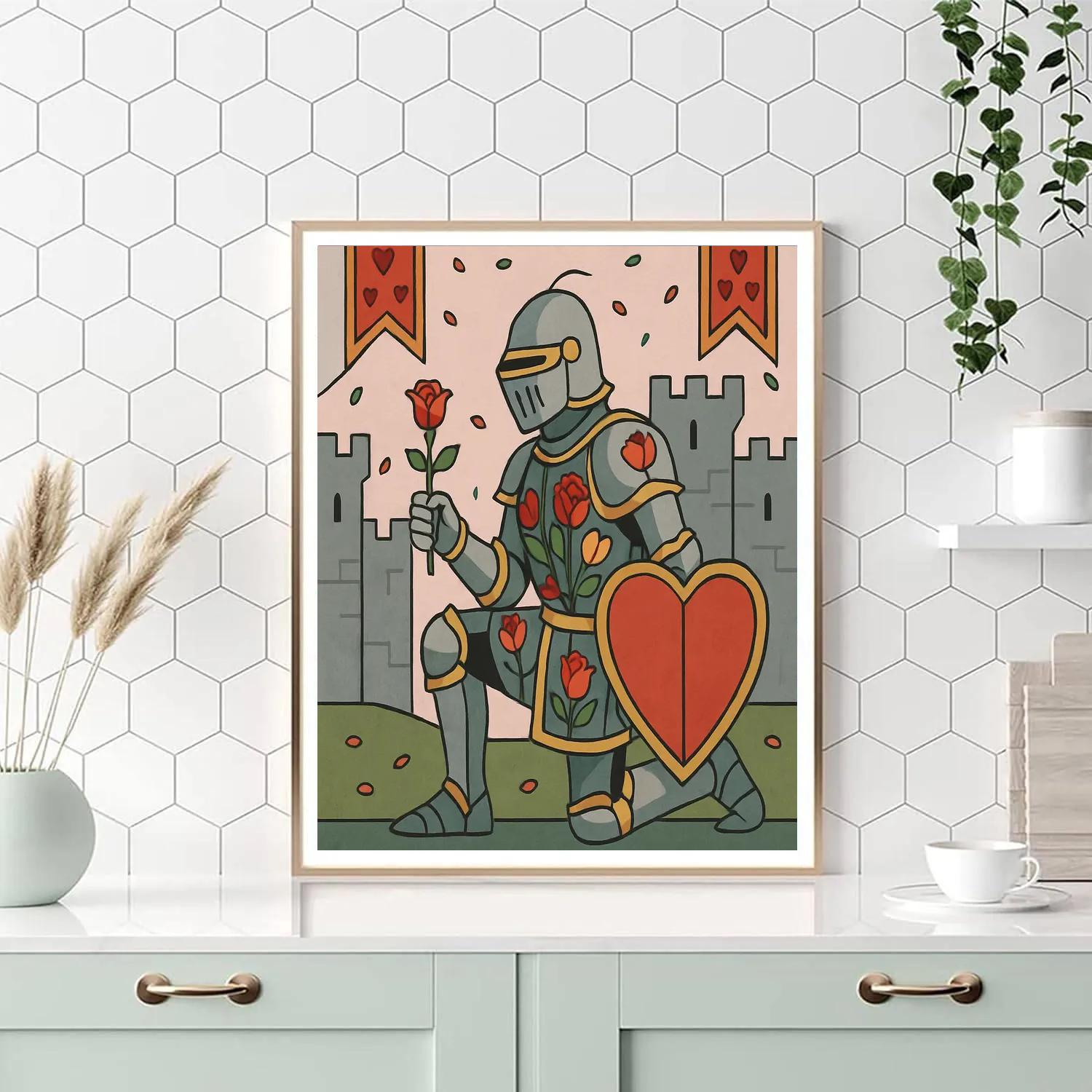 Valentines Day Floral Armor Parade Painting by numbers kit