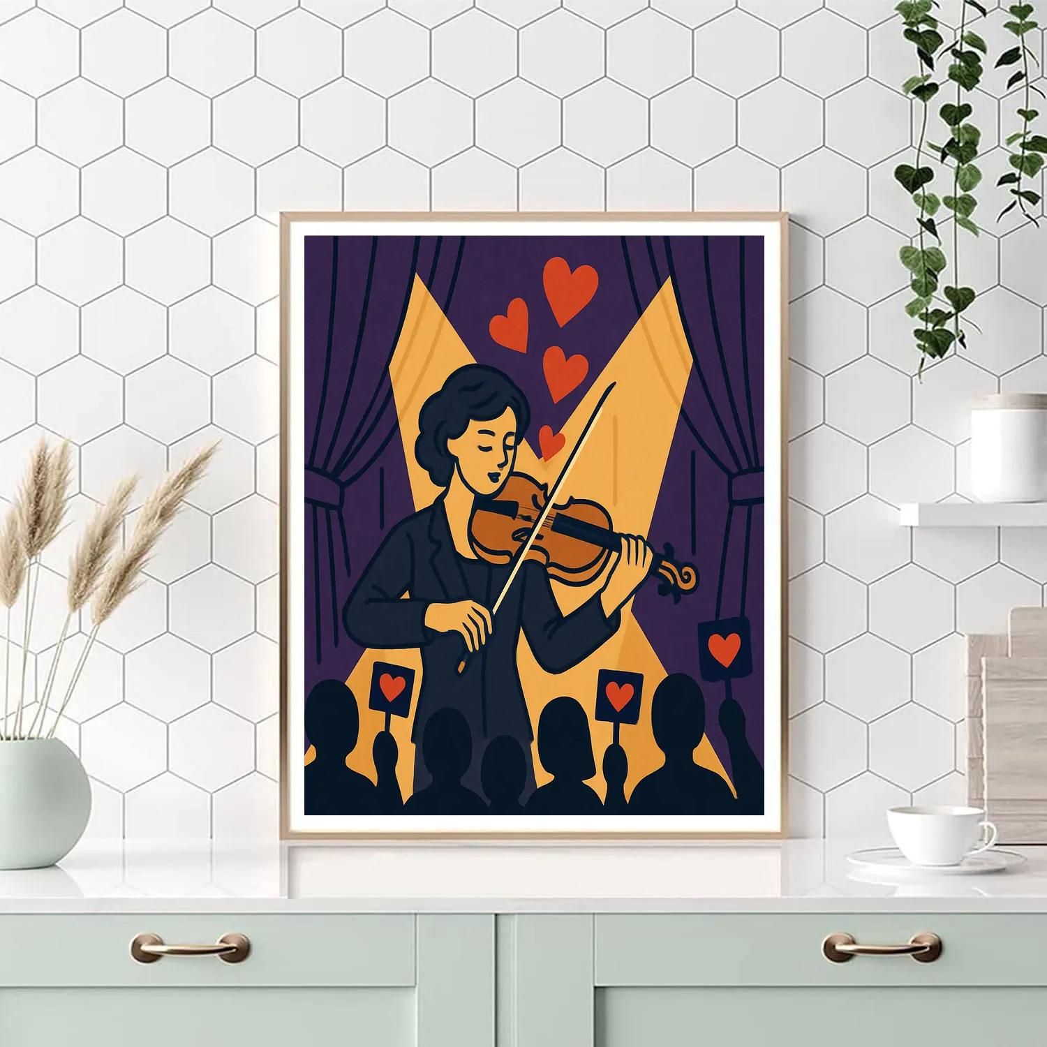 Concert Valentines Day Violin Serenade paint by number