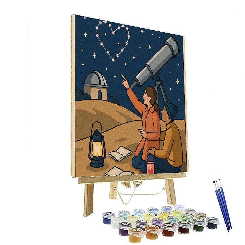 Valentines Day Observatory Love Constellation Number painting