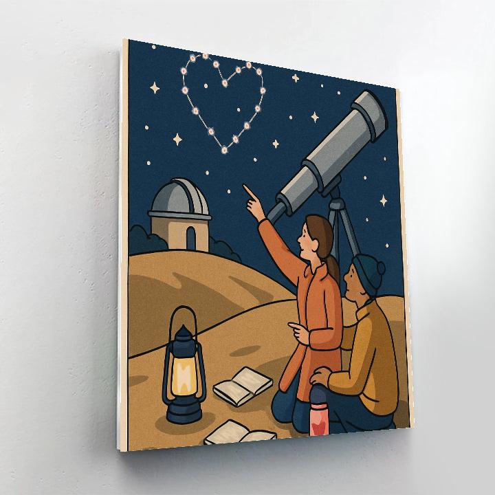 Valentines Day Observatory Love Constellation Number painting