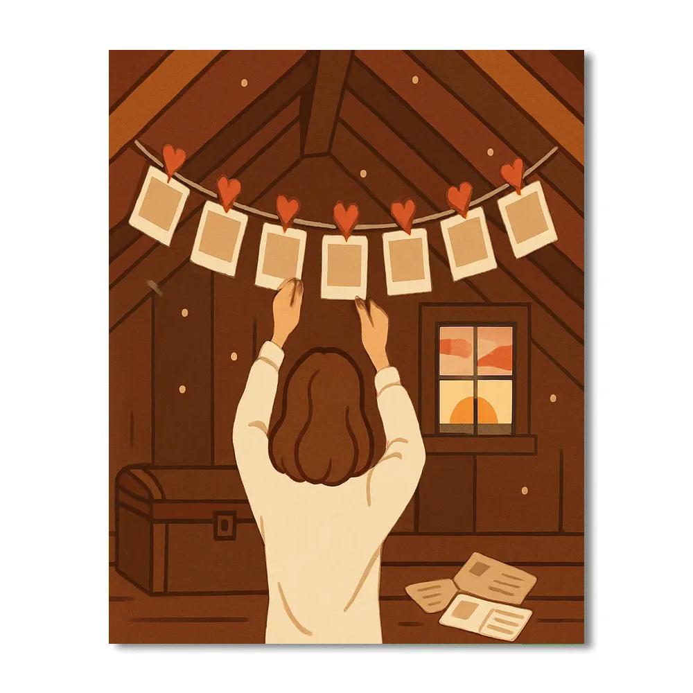 Valentines Day Attic Of Memory Polaroids paint by color