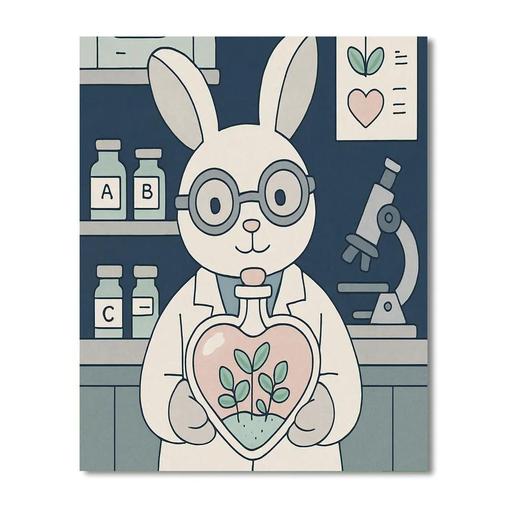 Valentines Day Botanical Lab Heart Terrarium paint by color