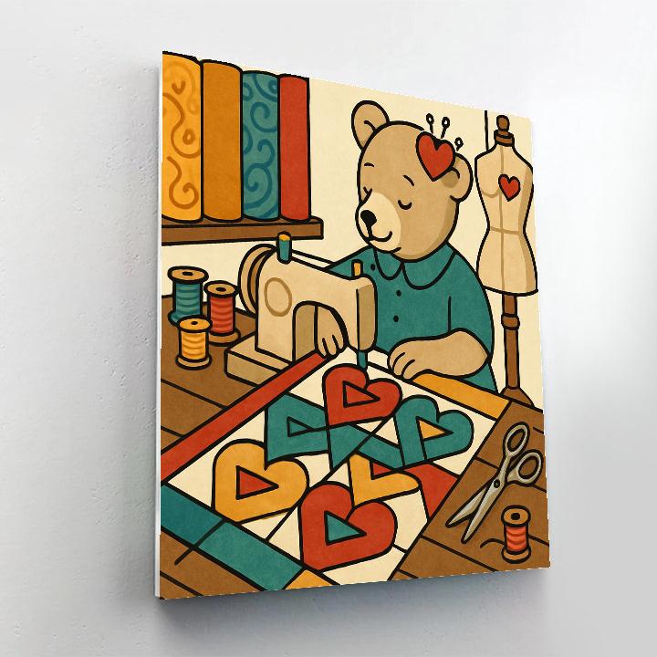 Valentines Day Sewing Studio Heart Quilt DIY paint by numbers