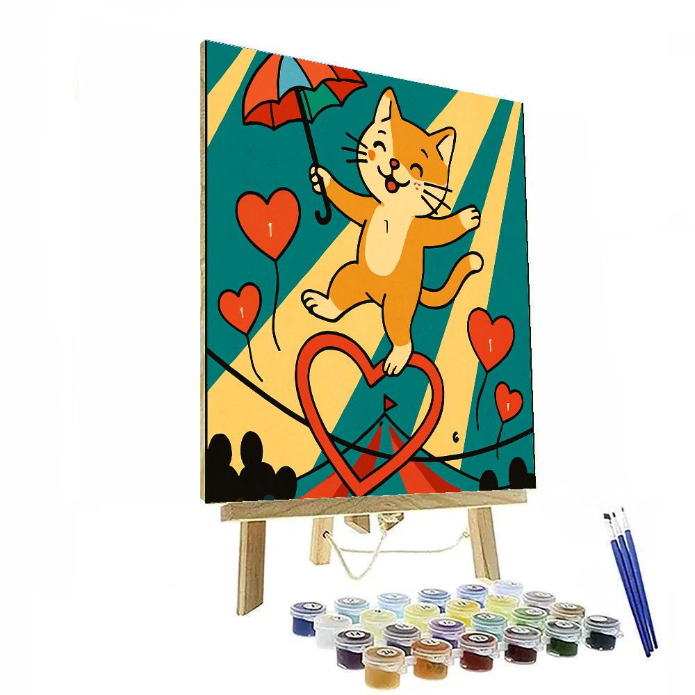 Valentines Day Circus Heart Tightrope Paint by numbers kits