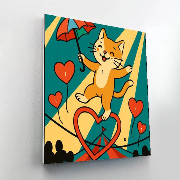 Valentines Day Circus Heart Tightrope Paint by numbers kits