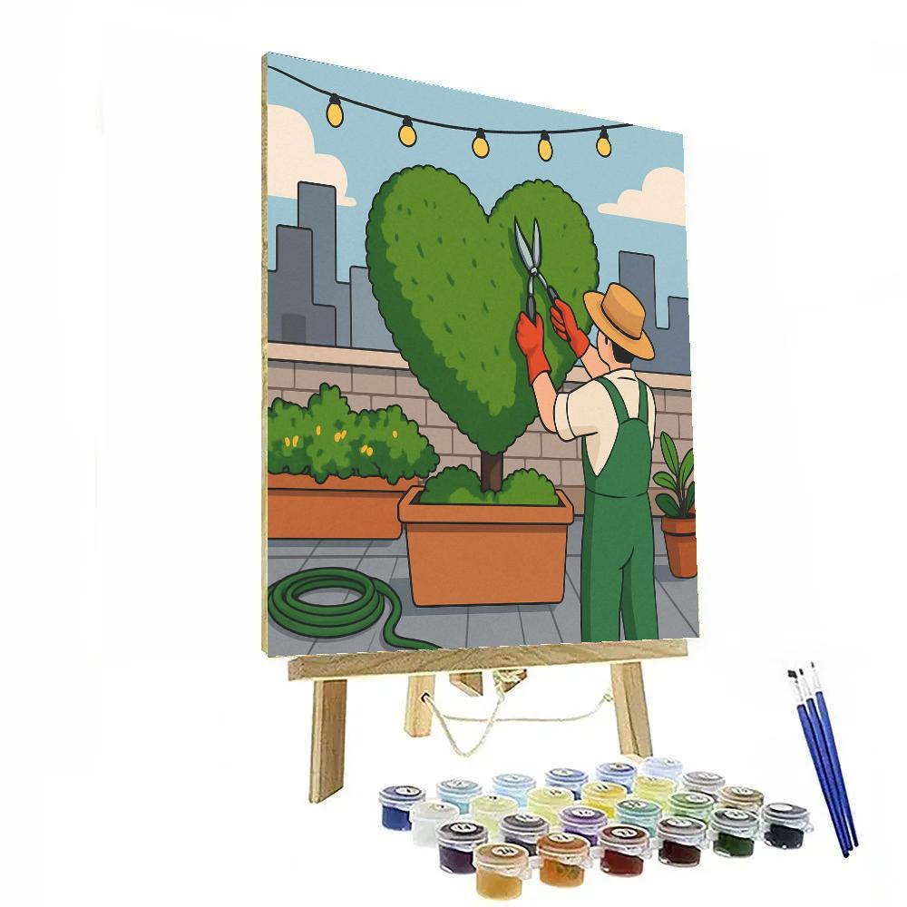 Valentines Day Rooftop Garden Heart Topiary paint by color