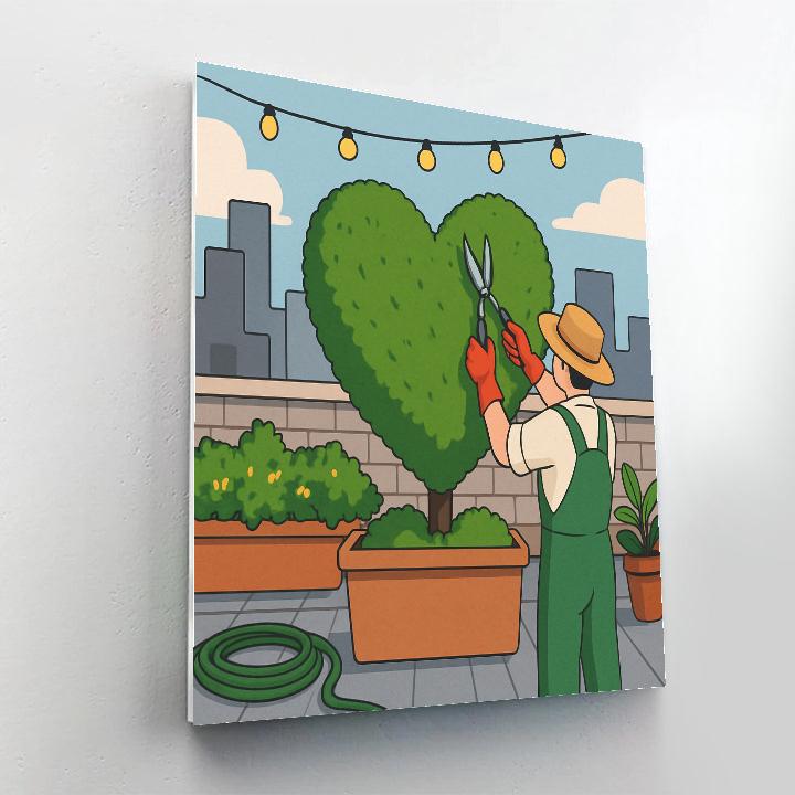 Valentines Day Rooftop Garden Heart Topiary paint by color