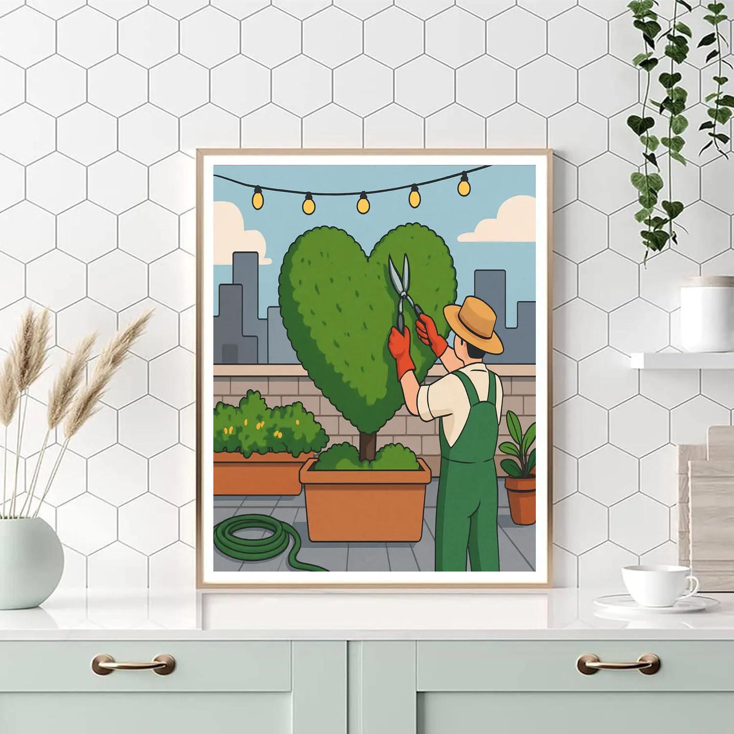 Valentines Day Rooftop Garden Heart Topiary paint by color
