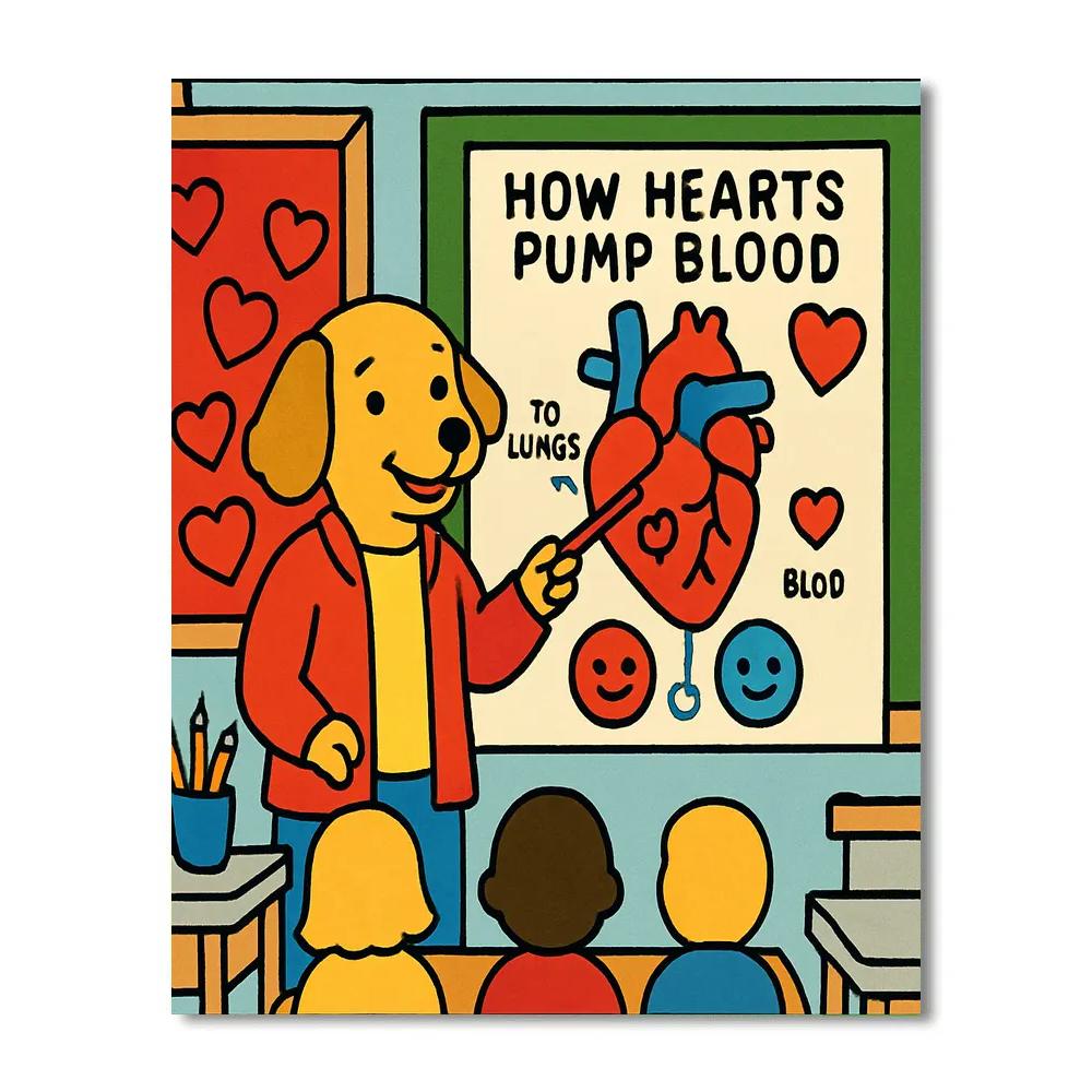 Valentines Day Classroom Heart Science Poster painting number kit