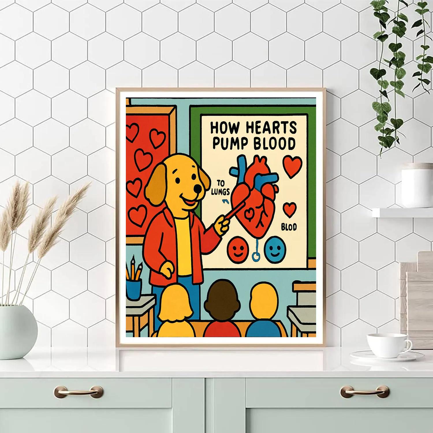 Valentines Day Classroom Heart Science Poster painting number kit