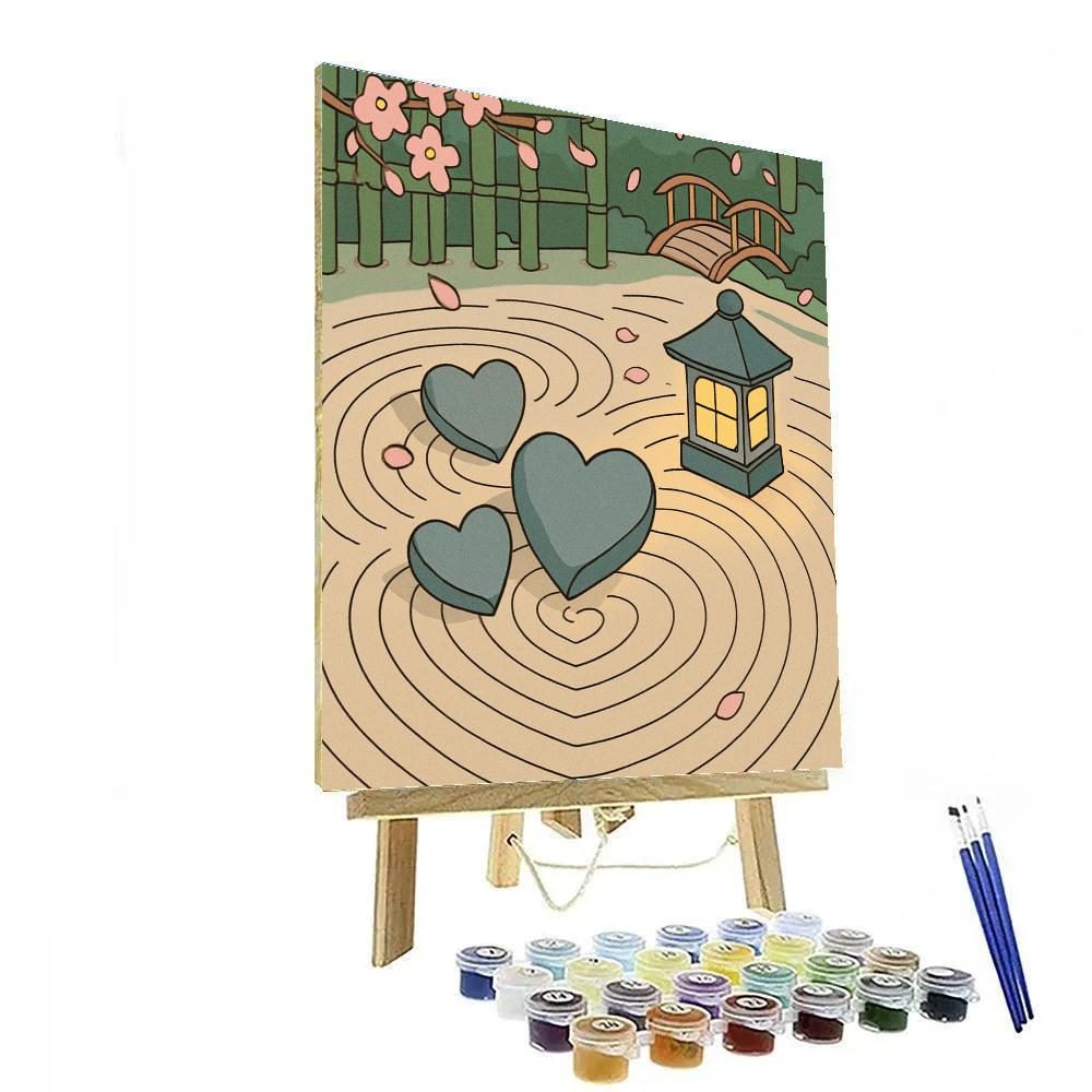 Valentines Day Garden Of Heart Shaped Stones paint by color