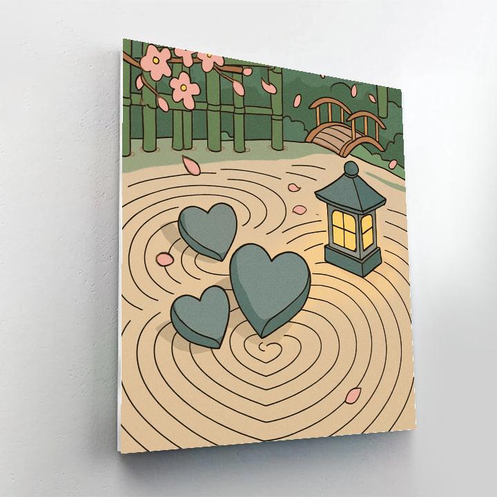 Valentines Day Garden Of Heart Shaped Stones paint by color