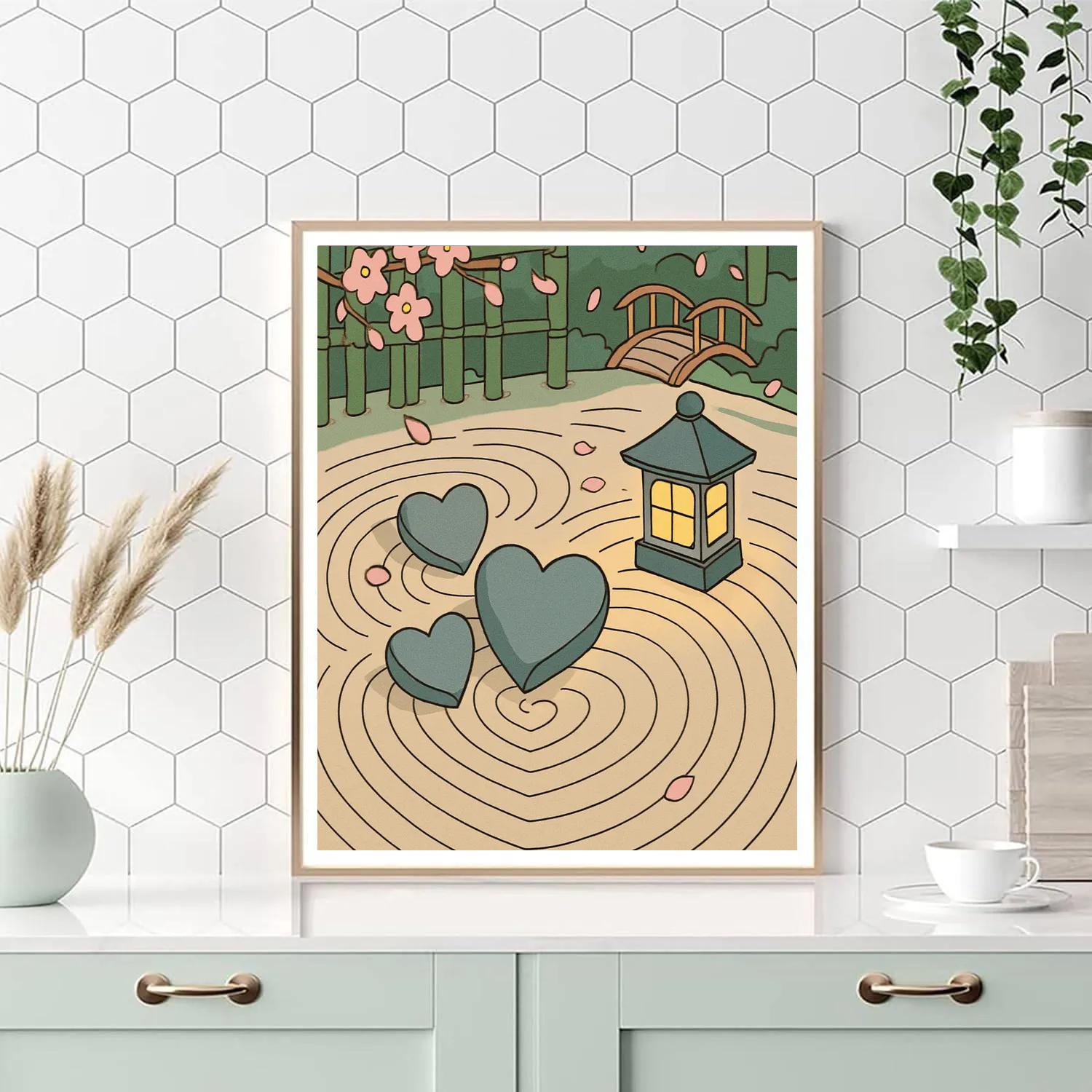 Valentines Day Garden Of Heart Shaped Stones paint by color