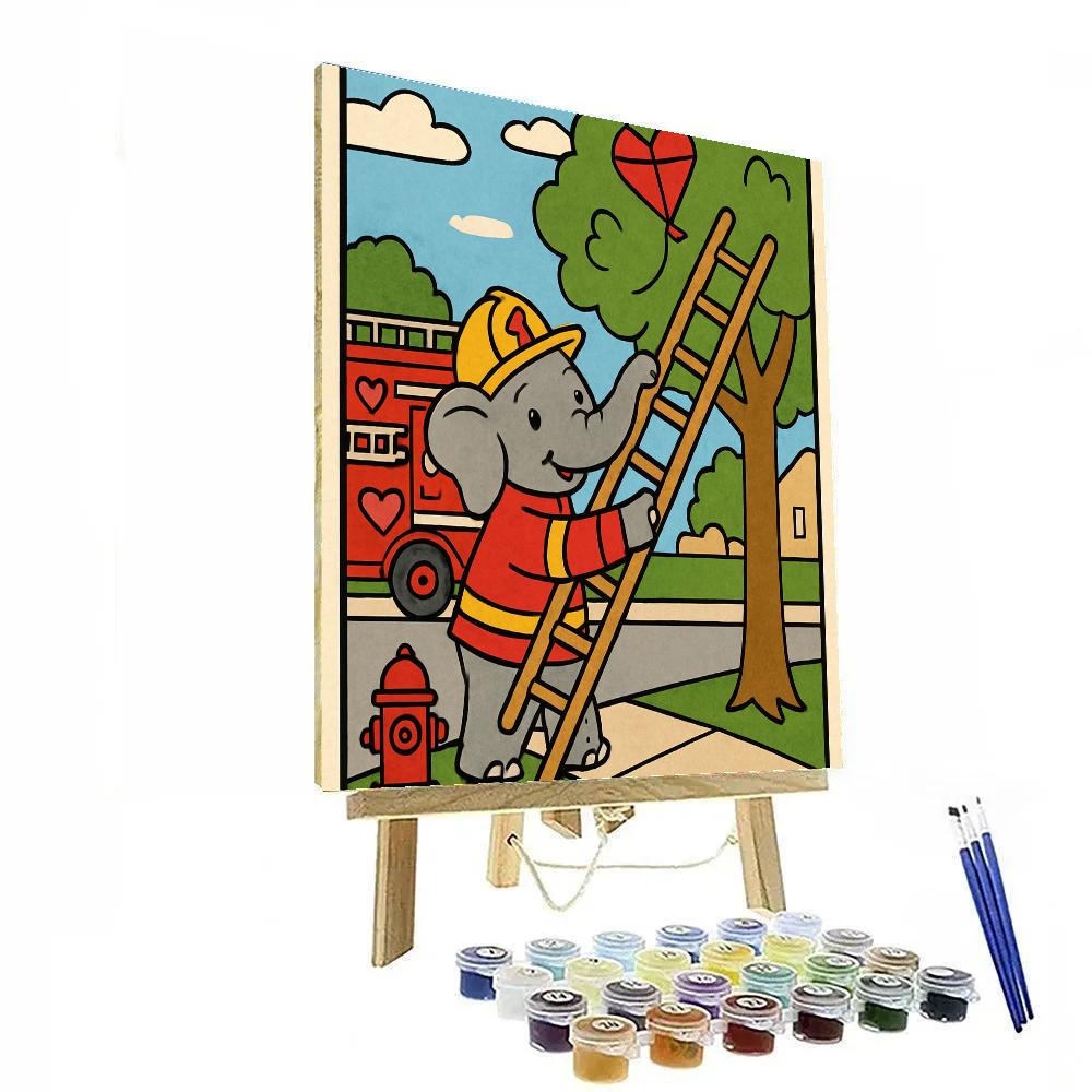 Valentines Day Fire Station Heart Rescue Paint by numbers art