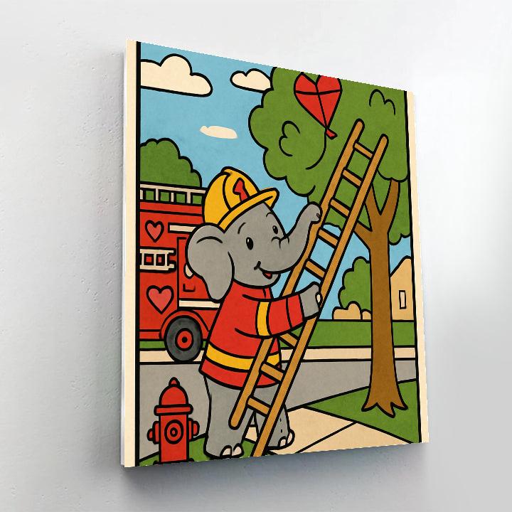 Valentines Day Fire Station Heart Rescue Paint by numbers art