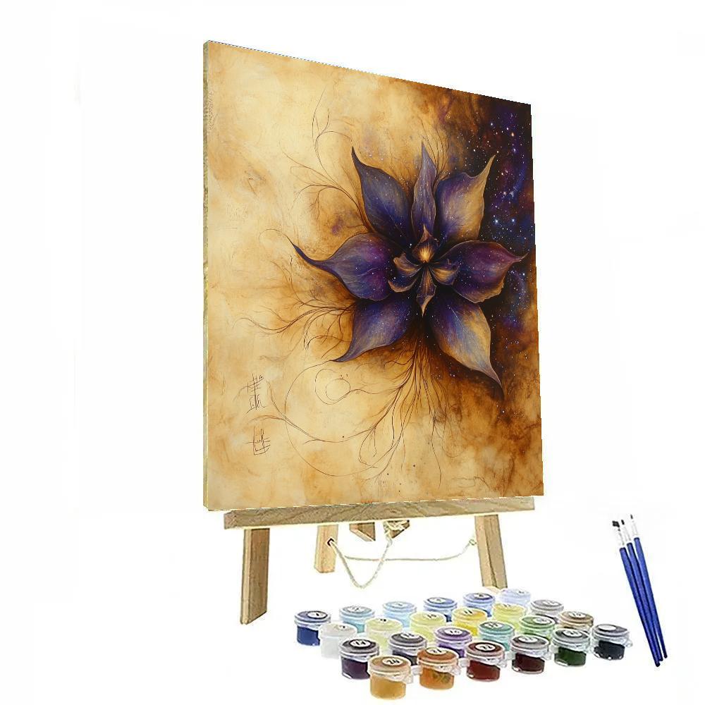 Leonardo Da Vinci Inspired Nebula Garden Of Orchids Paint by numbers kits