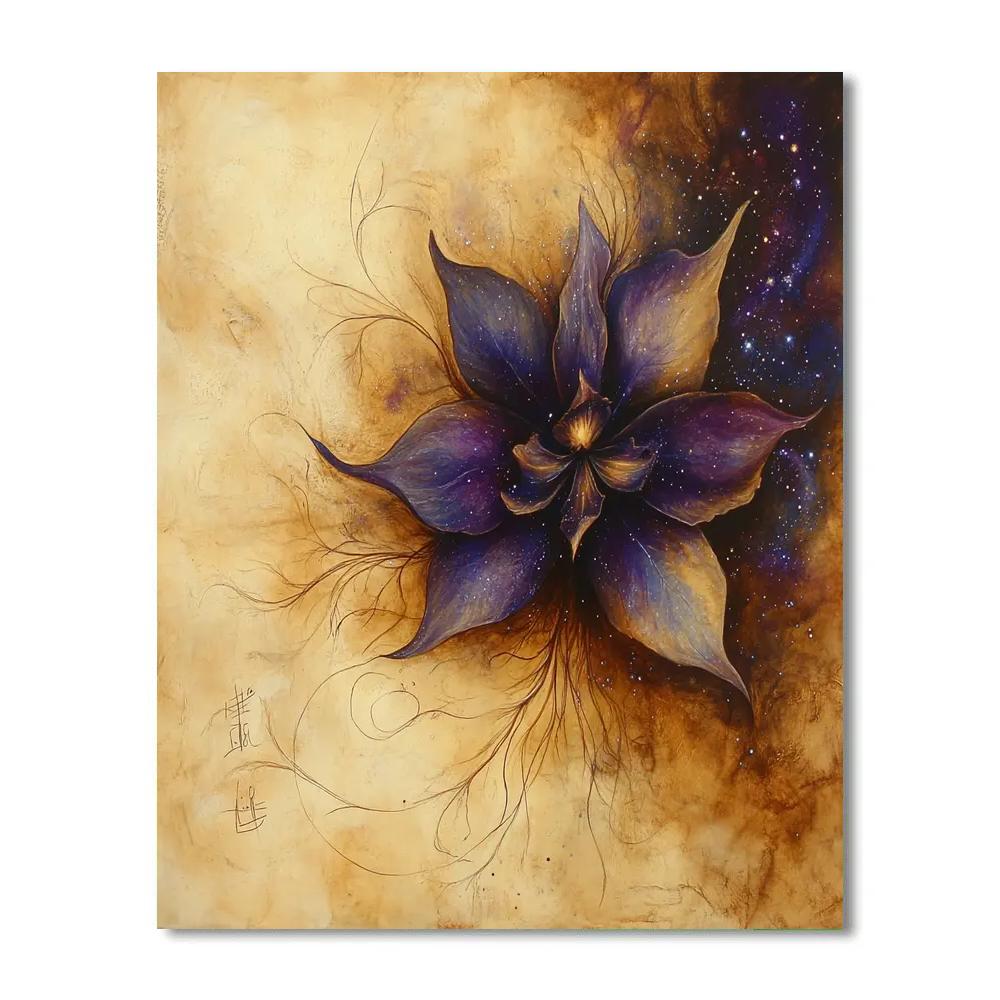 Leonardo Da Vinci Inspired Nebula Garden Of Orchids Paint by numbers kits