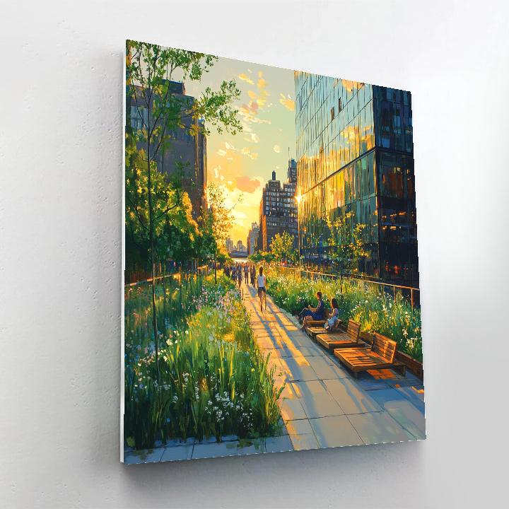 The High Line Spring Walkway New York City United States painting number kit