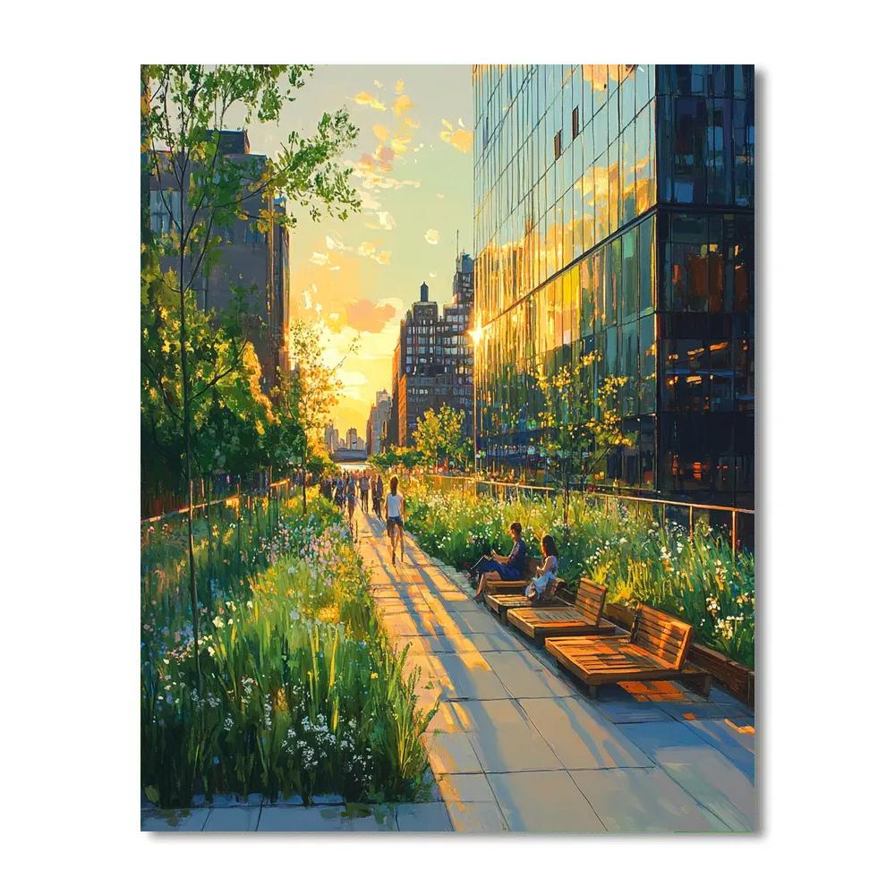 The High Line Spring Walkway New York City United States painting number kit